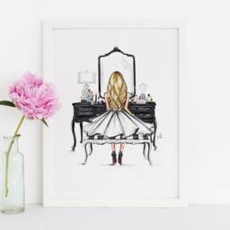Art Printblack Vanity - Fashion Illustration Print(Fashion - Fashion Sketch Prints Home Decor By Melsy's Illustrations - thumbnail 2
