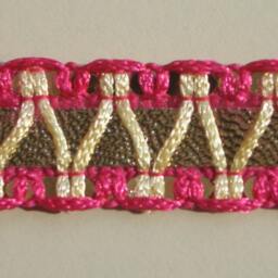 Sewing Trim, Fuchsia & Gold Trim Fabulous For All Craft Projects - thumbnail 3