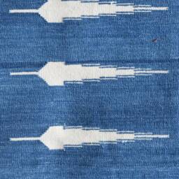 Handmade Indigo Dhurrie Rug Modern Cotton Reversible Area Rug - thumbnail 3