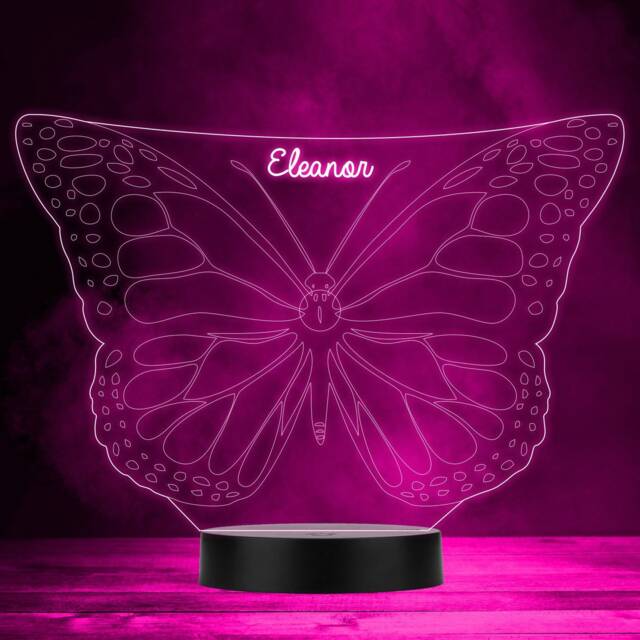 Butterfly With Spots Pretty Personalised Gift Colour Change Led Lamp Night Light - image 1