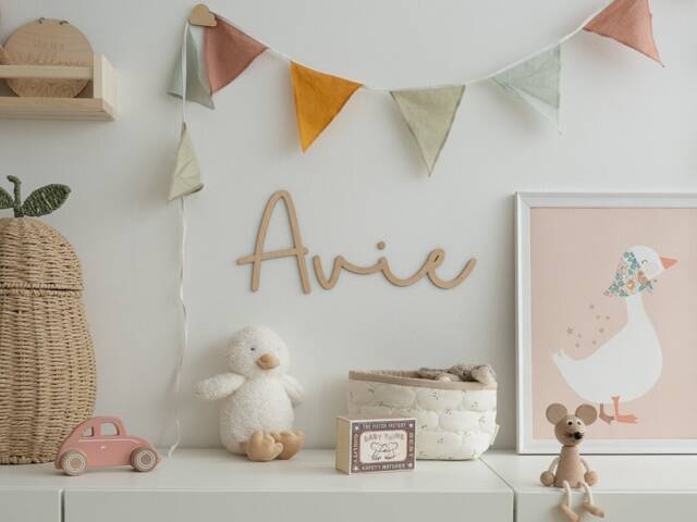 Personalised Wooden Name Sign - Custom Baby Wall Decor For Nursery Or Kids Bedroom - image 1