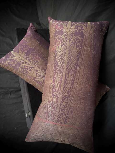Silk Brocade Cushion 19Th Century Handmade Pillows Bespoke Collection Luxury - image 1