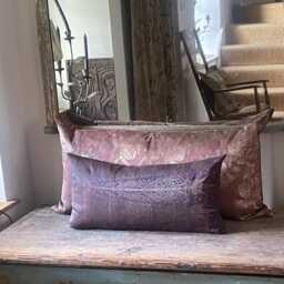 Silk Brocade Cushion 19Th Century Handmade Pillows Bespoke Collection Luxury - thumbnail 3