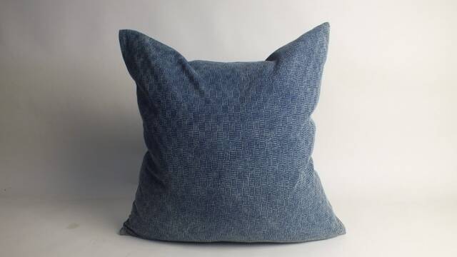 Indigo Blue Batik Hmong Pillow Cushion-Cover Ethnic Textiles Throw Pillow Decorative Lumbar Sofa Living-Room - image 1