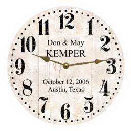 White Rustic Clock - Personalized Anniversary Clock - thumbnail 1