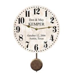 White Rustic Clock - Personalized Anniversary Clock - thumbnail 2