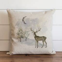 Christmas Pillow Cover - 20 X Throw Snowy Night Farmhouse Decor Holiday Covers - thumbnail 1