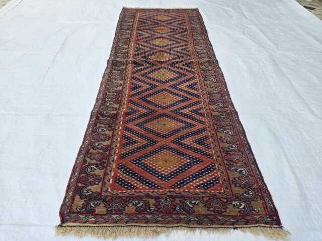 Vintage Afghan Kilim Runner Rug Turkmen Tribal Wool, 2.2x5.9 - image 1