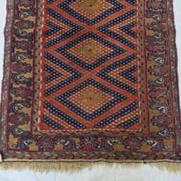 Vintage Afghan Kilim Runner Rug Turkmen Tribal Wool, 2.2x5.9 - thumbnail 3