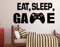 Eat Sleep Game Vinyl Wall Decal Gaming Room Decor 3065 - thumbnail 1
