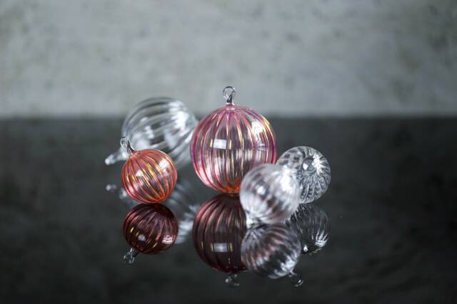 Hand Blown Glass Ornament - 24K Gold & Clear Bauble Ornaments - image 1