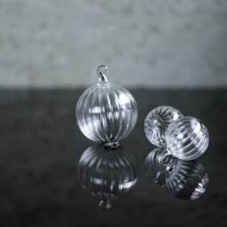 Hand Blown Glass Ornament - 24K Gold & Clear Bauble Ornaments - thumbnail 3