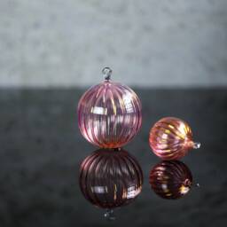 Hand Blown Glass Ornament - 24K Gold & Clear Bauble Ornaments - thumbnail 2