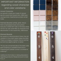 Growth Chart Ruler - Kids Playroom Decor Wall Wood Nursery Art Height Girls Bow - thumbnail 4