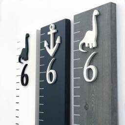 Growth Chart Ruler - Kids Playroom Decor Wall Wood Nursery Art Height Girls Bow - thumbnail 3
