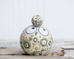 Handmade Ceramic Mom & Baby Owl Figurines, Unique Decor - thumbnail 1