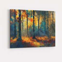 Vibrant Autumn Woodland Colourful Forest Landscape Canvas Wall Art Print Decor Picture Ready To Hang - thumbnail 4
