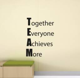 Together Everyone Achieves More Wall Decal Teamwork Poster Office Sign Team Gift Work Quote Vinyl Sticker Decor Art Print G73-8 - thumbnail 1