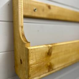 Shaped Wall Mounted Hallway Rustic Shoe Rack - Antique Pine - thumbnail 4