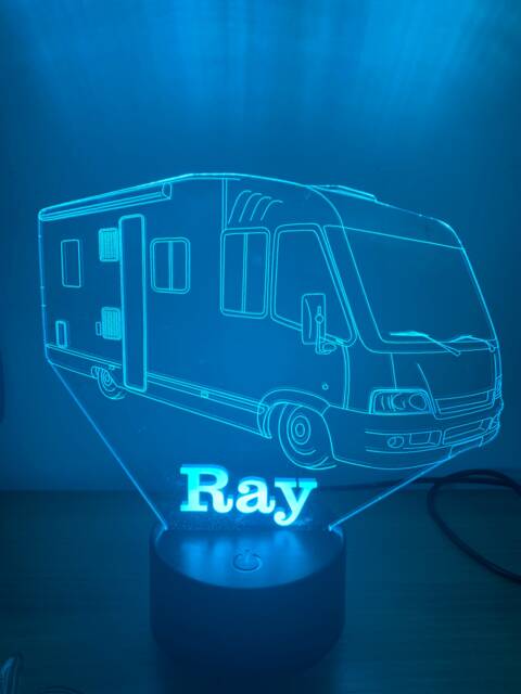 Camper Van 3D Smart App Control Night Light Bluetooth, Music, 7&16M Colour Mobile App , Gift Led Lamp - image 1