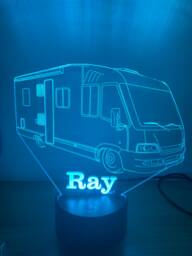 Camper Van 3D Smart App Control Night Light Bluetooth, Music, 7&16M Colour Mobile App , Gift Led Lamp