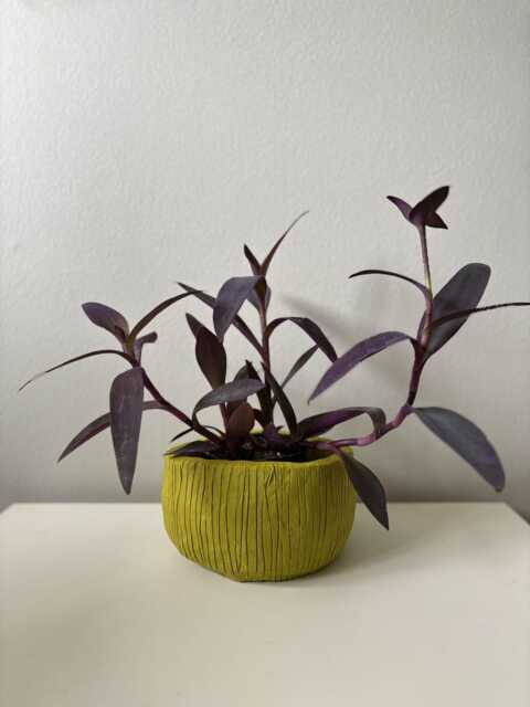 Handmade Ceramic Planter Chartreuse-Lime Green Glazed Pot - image 1