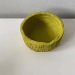 Handmade Ceramic Planter Chartreuse-Lime Green Glazed Pot - thumbnail 2