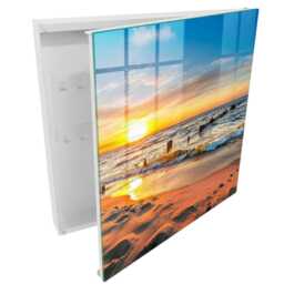 Sunset Wall Mounted Key Cabinet, Yellow Box For Home, Photographic Landscapes, Lovers Of Nature & Peace - thumbnail 2