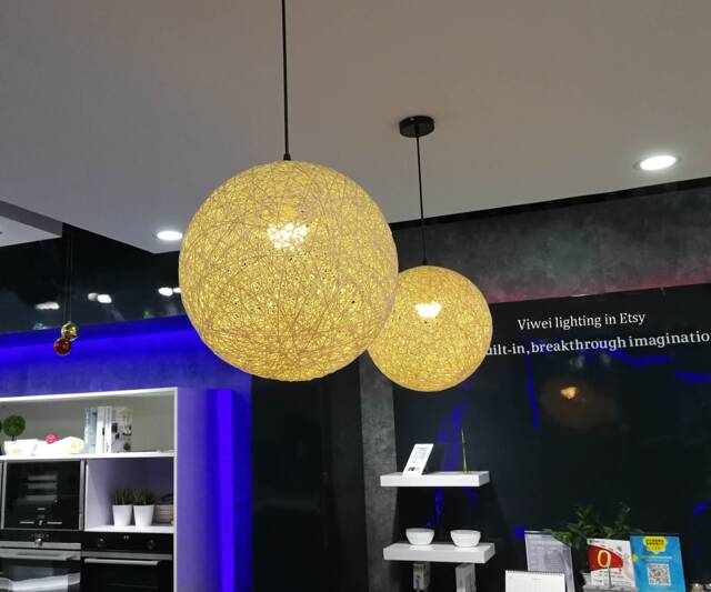 Hemp Rope Pendant Light Spherical Lighting, Modern Farmhouse - image 1