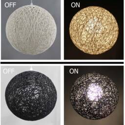 Hemp Rope Pendant Light Spherical Lighting, Modern Farmhouse - thumbnail 2