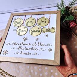 Personalised Christmas Family Sign, Xmas Wall Decorations, Family Tree Decor, Personalized Plaque, Custom Decorations - thumbnail 4