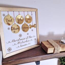 Personalised Christmas Family Sign, Xmas Wall Decorations, Family Tree Decor, Personalized Plaque, Custom Decorations - thumbnail 3