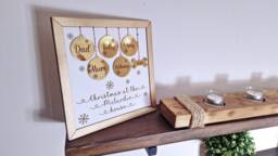 Personalised Christmas Family Sign, Xmas Wall Decorations, Family Tree Decor, Personalized Plaque, Custom Decorations