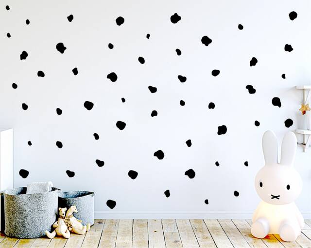 Dalmatian Spots Wall Decals Hand-Drawn Polka Dot Stickers, Scandinavian Nursery Decor - image 1