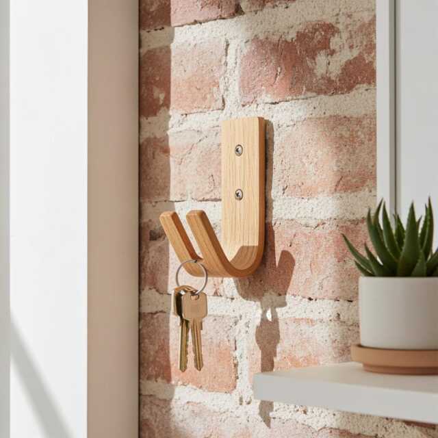 Oak Key Wall Hooks - Leash Holder Multipurpose - image 1