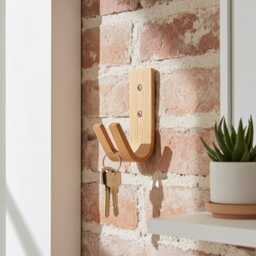 Oak Key Wall Hooks - Leash Holder Multipurpose - thumbnail 1