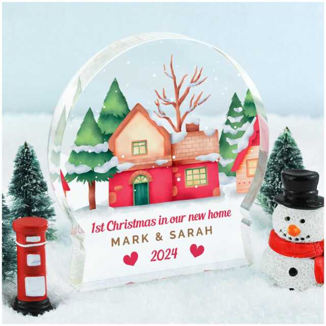 New Home Christmas Decoration, Our Gift, Custom House Ornament, Couple Gifts 2025, With Grey Bag - image 1