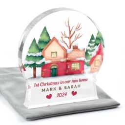 New Home Christmas Decoration, Our Gift, Custom House Ornament, Couple Gifts 2025, With Grey Bag - thumbnail 2