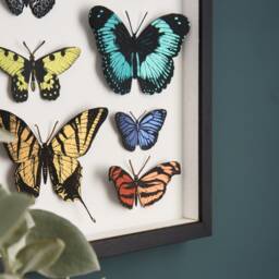 Hand Painted Paper Cut Butterfly Framed Wall Art - Butterfly Art Print 3D Wall Gift For Her - thumbnail 2