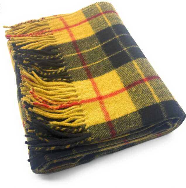 Macleod Of Lewis Tartan Wool Blanket, Scottish Made, Fringed Edges - image 1