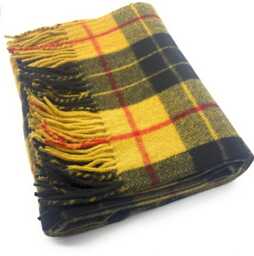 Macleod Of Lewis Tartan Wool Blanket, Scottish Made, Fringed Edges - thumbnail 1