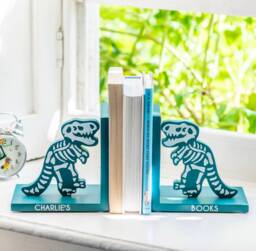 Personalized Dinosaur Bookends, Nursery Decor, Wood Bookends