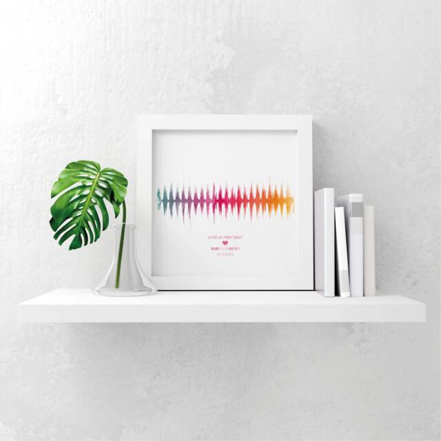 Baby Heartbeat Keepsake Print, Personalised Newborn Gift, Watercolour Nursery Decor, Custom Wall Art - image 1