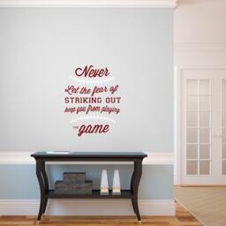 The Fear Of Striking Out Quote - Vinyl Wall Art Decal Custom Stickers - thumbnail 2