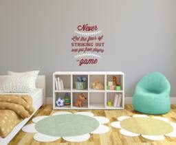 The Fear Of Striking Out Quote - Vinyl Wall Art Decal Custom Stickers - thumbnail 1