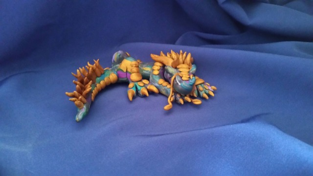 Ooak Tie-Dye Sleeping Eastern Dragon - image 1