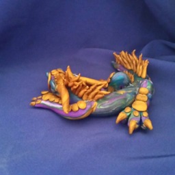 Ooak Tie-Dye Sleeping Eastern Dragon - thumbnail 3