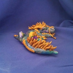 Ooak Tie-Dye Sleeping Eastern Dragon - thumbnail 2