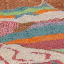 Handmade Moroccan Wool Rug Abstract Multicolored Boujad Azilal Carpet - thumbnail 4