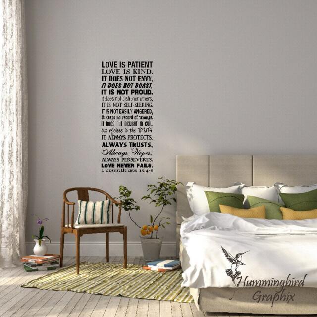 Love Is Patient Wall Decal 1 Corinthians Bible Verse Vinyl Art - image 1